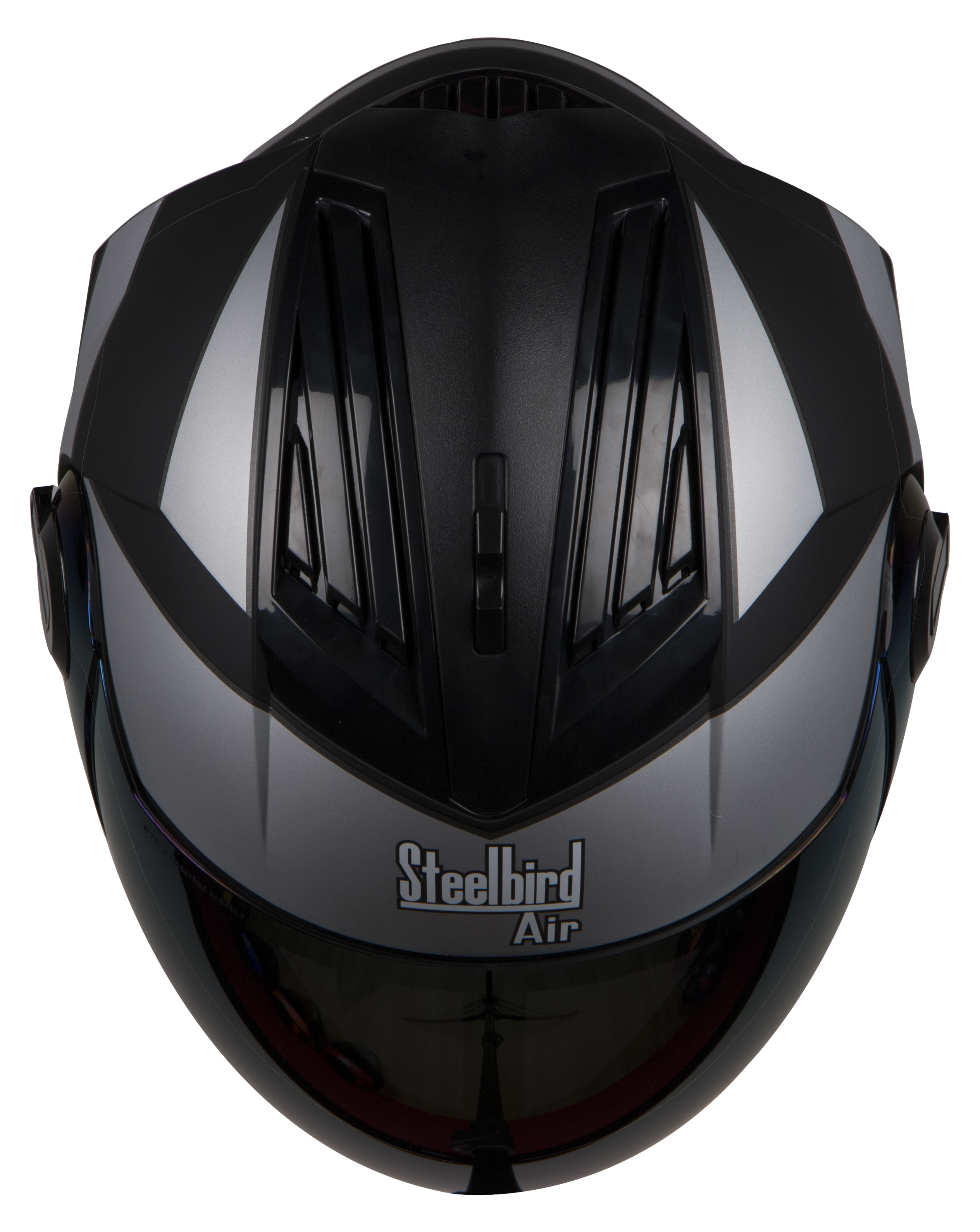 SBA-2 Streak Mat Black With Silver ( Fitted With Clear Visor Extra Gold Chrome Visor Free)